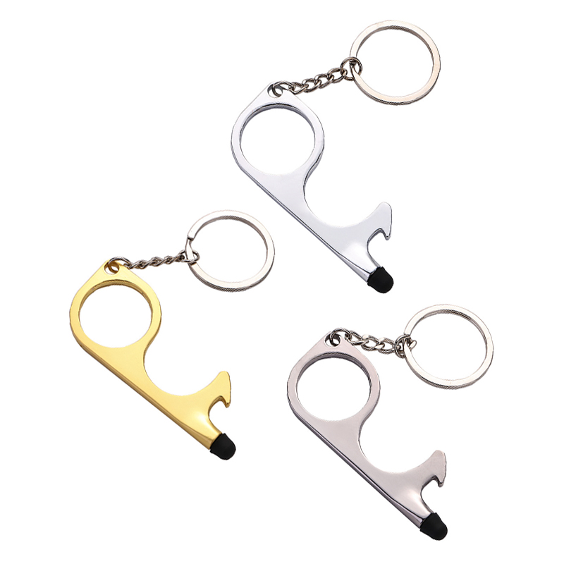 Multi Self Defense Keychain Safety Key Chain Key Door Tool Touchless Keys Keychain No Touch Door Opener With Stylus