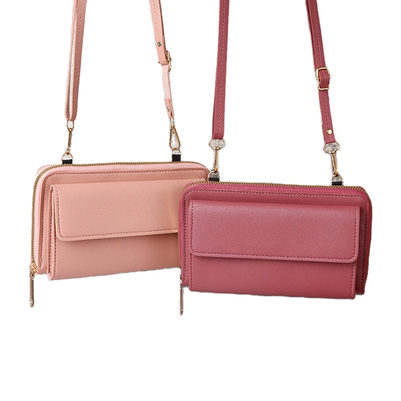 Top Ranking Selling Three Zipper Large Crossbody Phone Bag Touch Screen Shoulder Mobile Phone Bag For Women