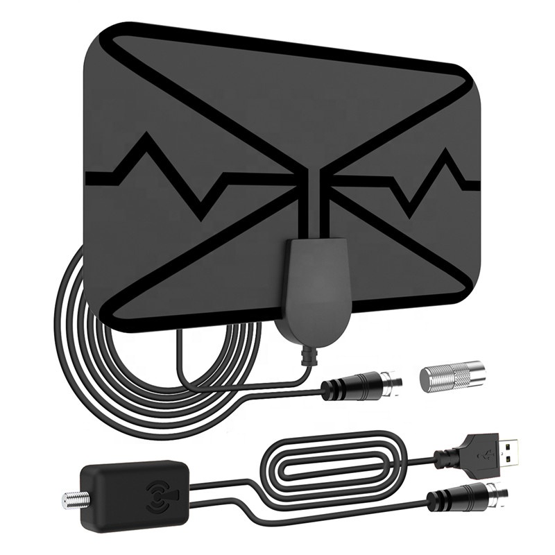 4K 37DBI High Gain HDTV DTV Box Digital TV Antenna 3600 Miles Booster Active Indoor Aerial HD Flat Design Fox DVB-T2 TV Antenna