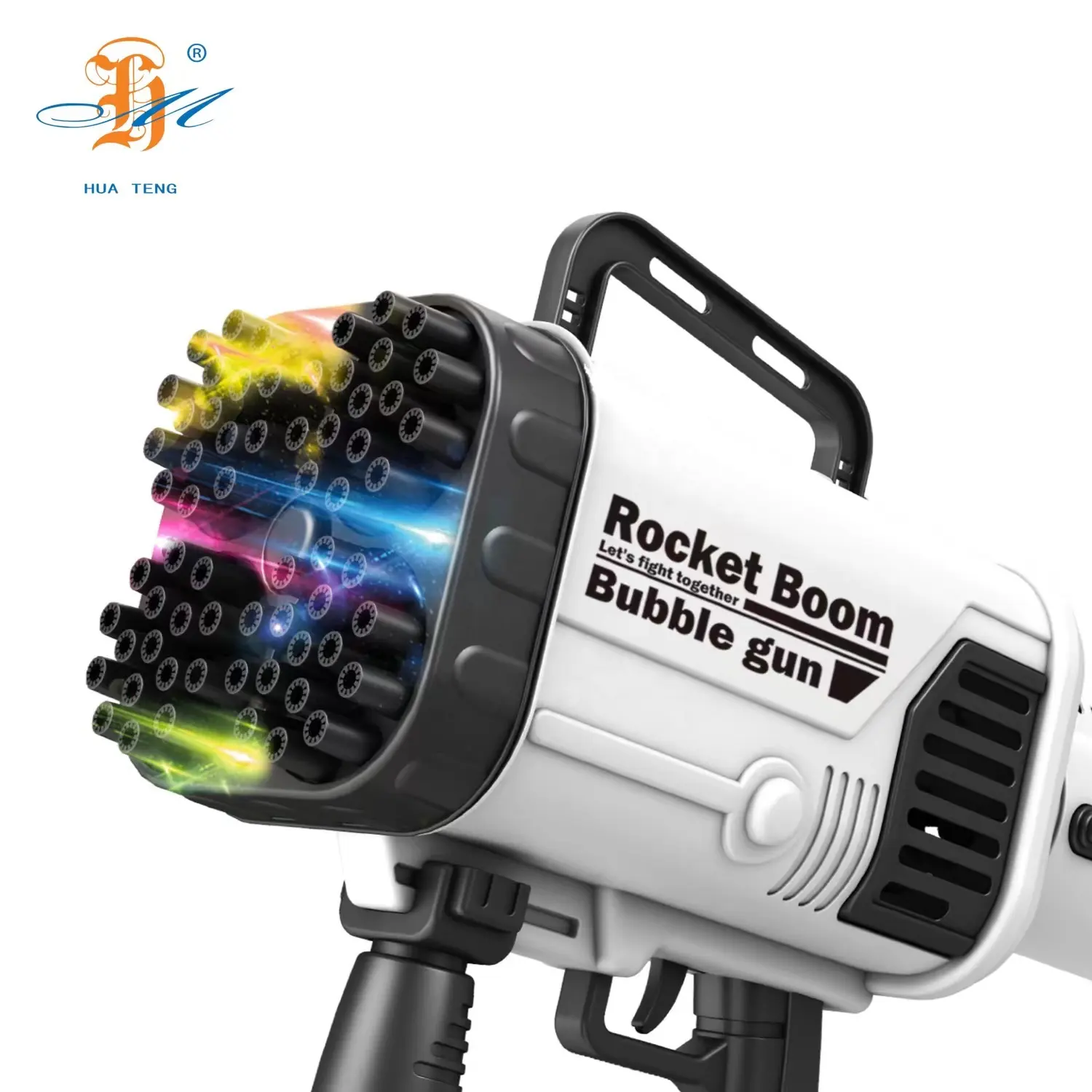 Kids summer toys bubble toys 64-hole rocket bubble gun with light outdoor toys for children