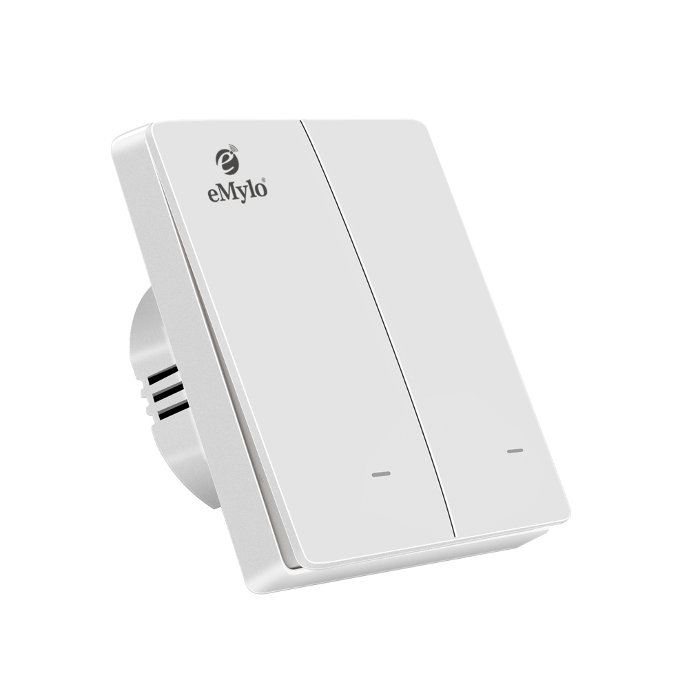 Умный настенный выключатель с Wi-Fi, беспроводной пульт дистанционного управления, клавишный переключатель, работает с Alexa/Google Home (2 комплекта)