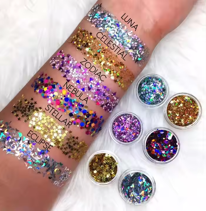 Wholesale High Quality Polyester Blend Shape Makeup Glitter For Body Glitter Decorative Nail Art DIY Art Creativity