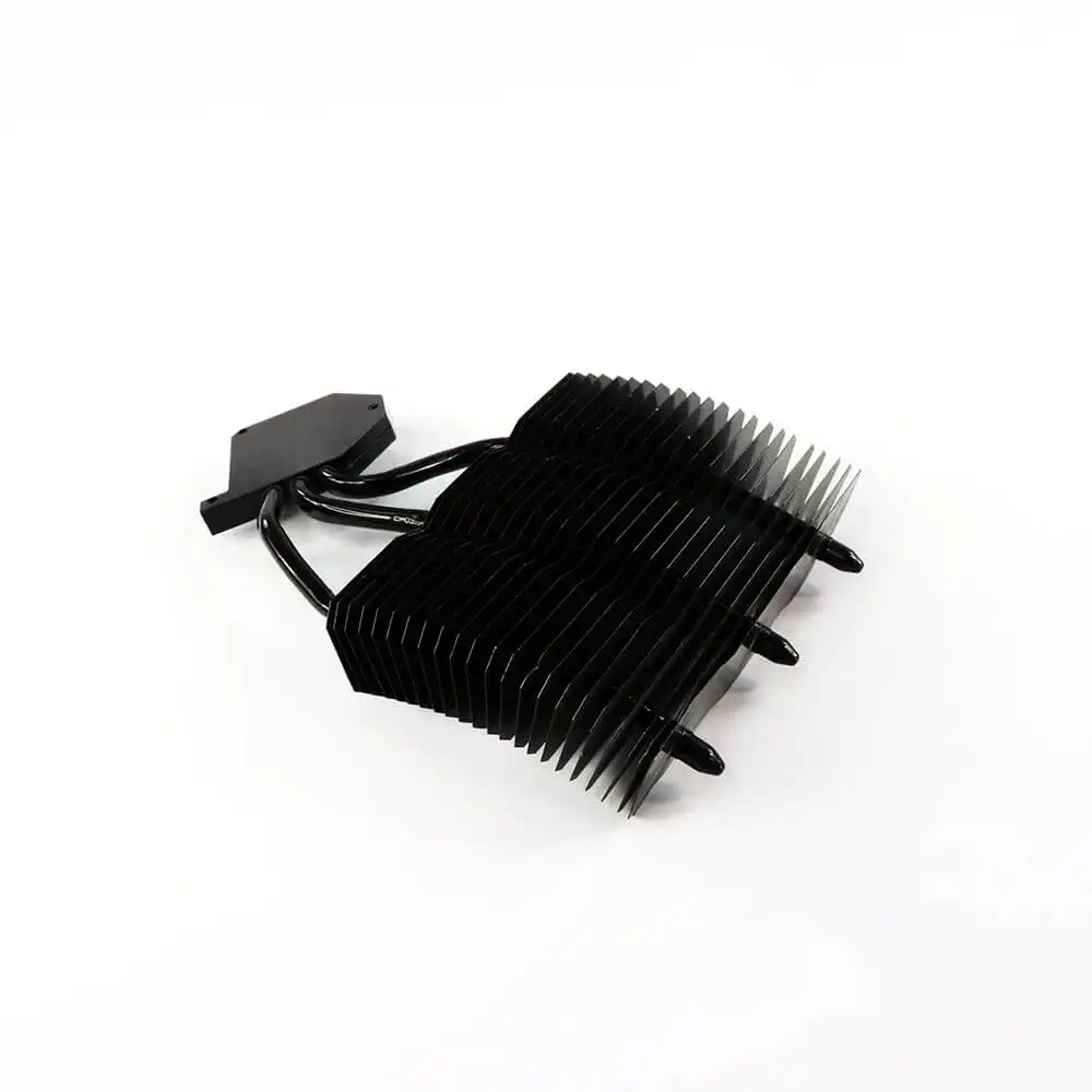 Aluminum Zipper Fin Anodized Black Passive Heatsink With 4 Heat Pipe