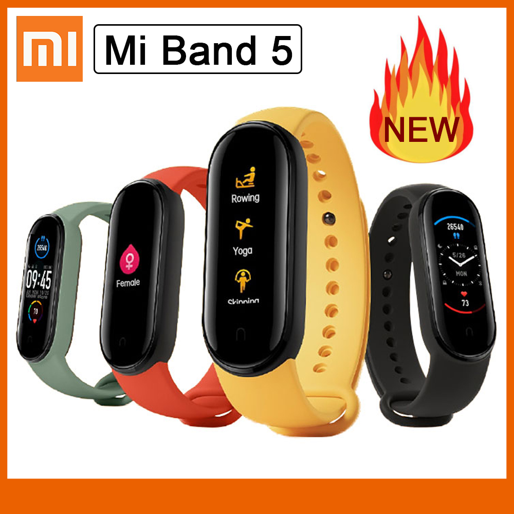 Смарт-браслет Xiaomi Mi Band 5, 4 цвета, AMOLED экран, Miband 5, смарт-браслет, фитнес-трекер, Bluetooth, спортивный водонепроницаемый смарт-браслет