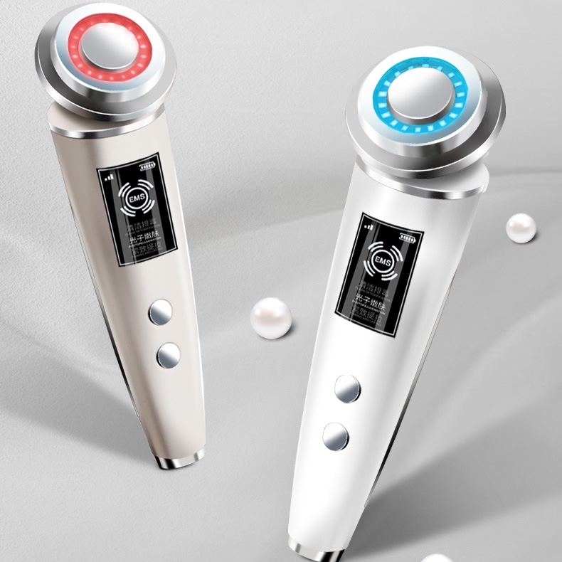 Red and blue light ultrasound face electronic import instrument ems micro current RF photon skin rejuvenationbeauty instrument