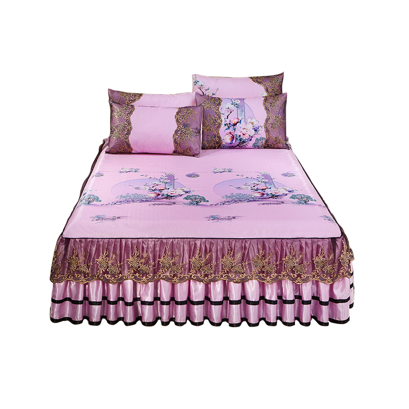 Deluxe high quality printed bed skirt ice ribbon bed skirt rex mattress summer ice mattress