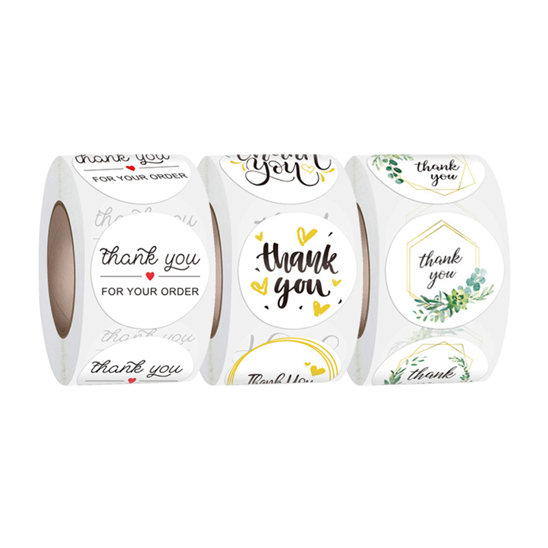 High quality customized adhesive label thank you sticker for small business