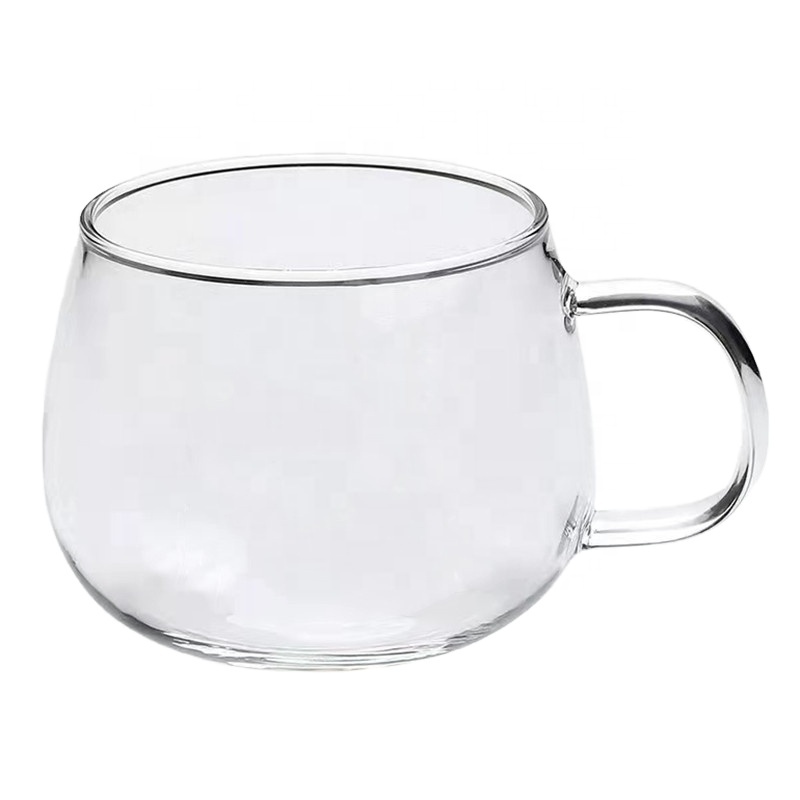 350ml best seller clear milk coffee glass cup with handle crystal dinner set tableware for wholesale high borosilicate