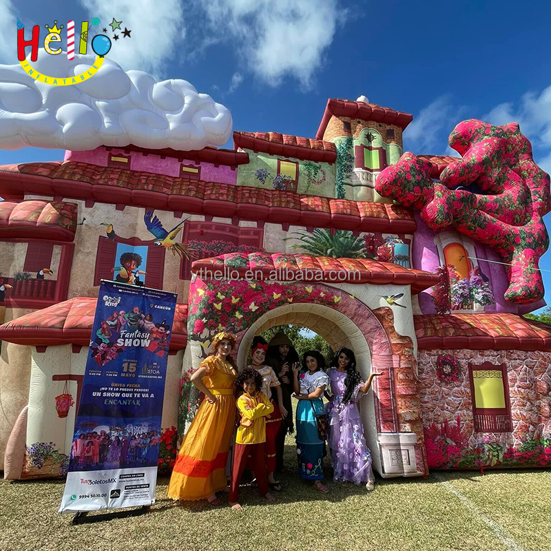 outdoor event advertising inflatable castle background for wedding