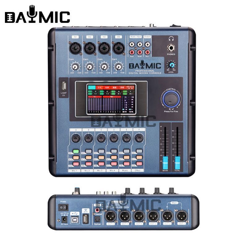 Touch Screen 6 Channel DJ Digital Audio Console Mixer for recording show play