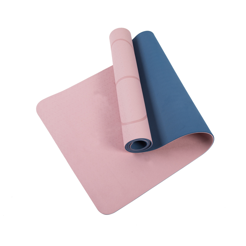 SHENGDE Free Sample Wholesale Roll Bulk 6 Mm 4mm Eco Friendly Custom Light Pink Print High Quality TPE Yoga Mat