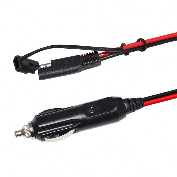 Черный цвет 12v 24v автомобильного прикуривателя Зарядное устройство для солнечной батареи шнур Кабель-адаптер с SAE удлинителя силового кабеля