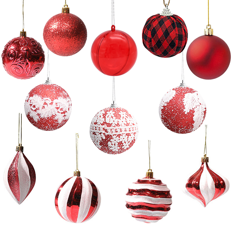 High quality christmas tree ornament baubles 8cm red acrylic glass christmas ball