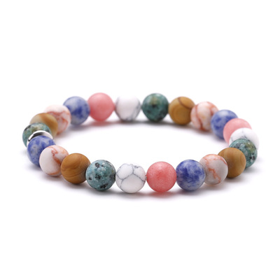 Special Design Fashion Healing Colored Natural Matte Stone Bracelets White Turquoise Bracelets For Women Men