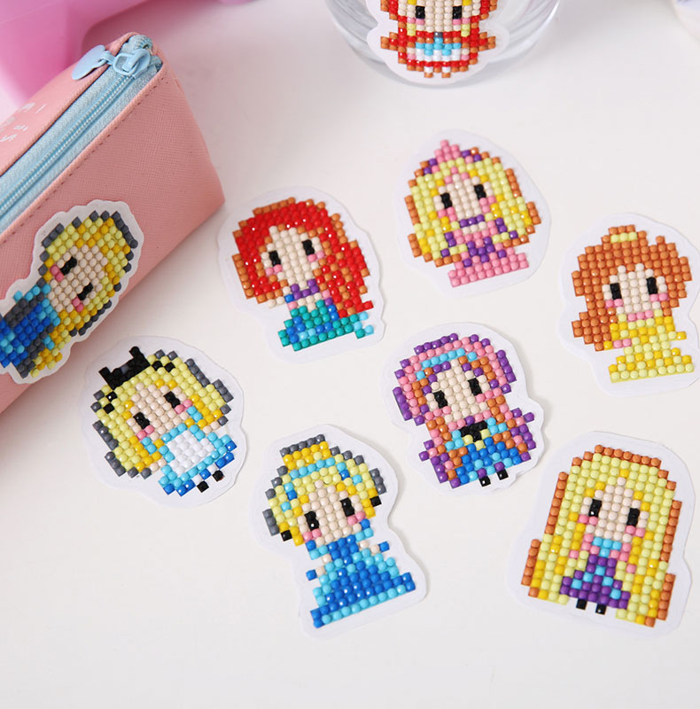 SS002 5D DIY children's diamond painting sticker Dinis Princess series cute decorative painting with diamond painting number