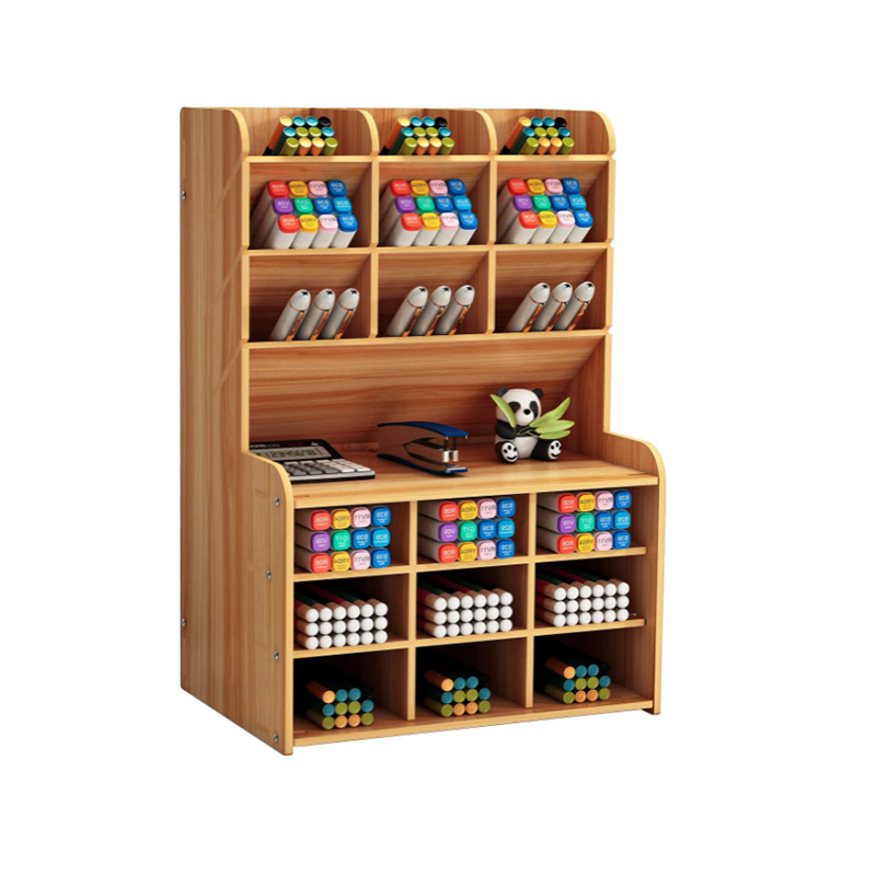 Wooden assembled desk table organizer wooden pen organizer