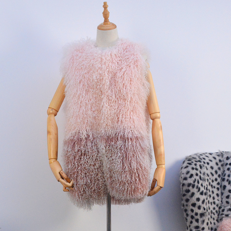 Smooth Comfortable Women's Vest Coat Fur Winter Luxury Leather Vintage Fur Vest Reversible