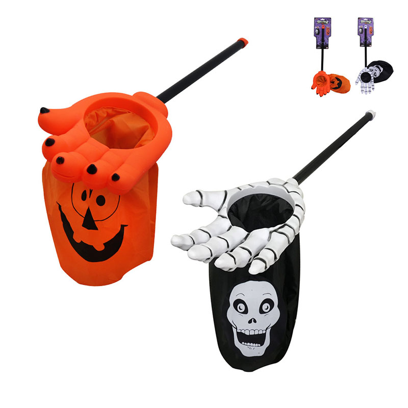 Halloween Party Funny Decorations Candy Bag With Plastic Ghost Hand Plastic Sticks Children's Candy Biscuit Bag Trick Or Treat