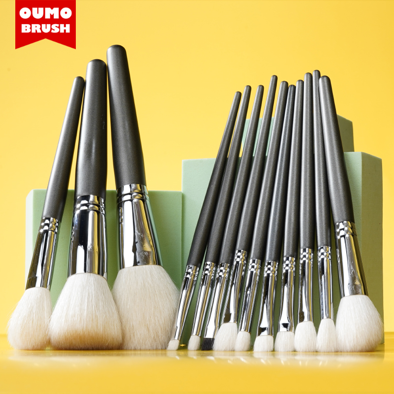 OUMO-высокое качество, оптовая продажа, 14 шт. XGF, Кисть для макияжа из козьей шерсти, медная туба, кисти для макияжа