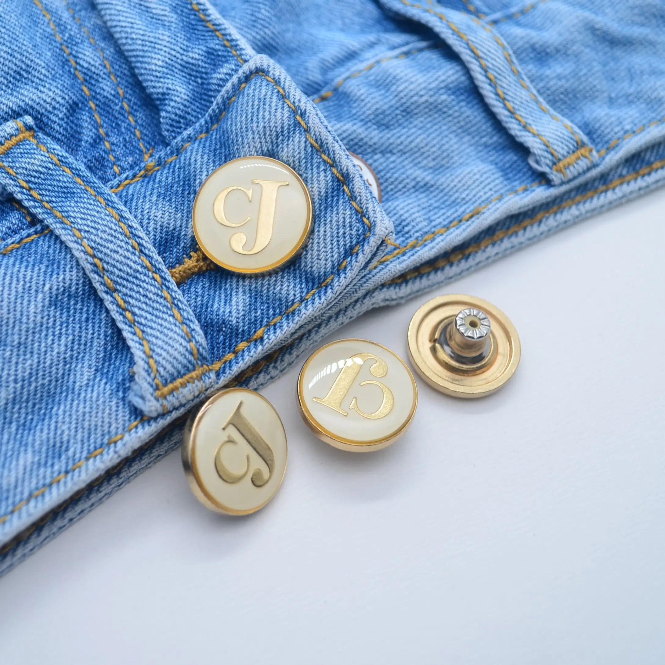 Factory direct wholesale custom design metal jean button accessories brass zinc alloy washable durable rivets buttons for jeans