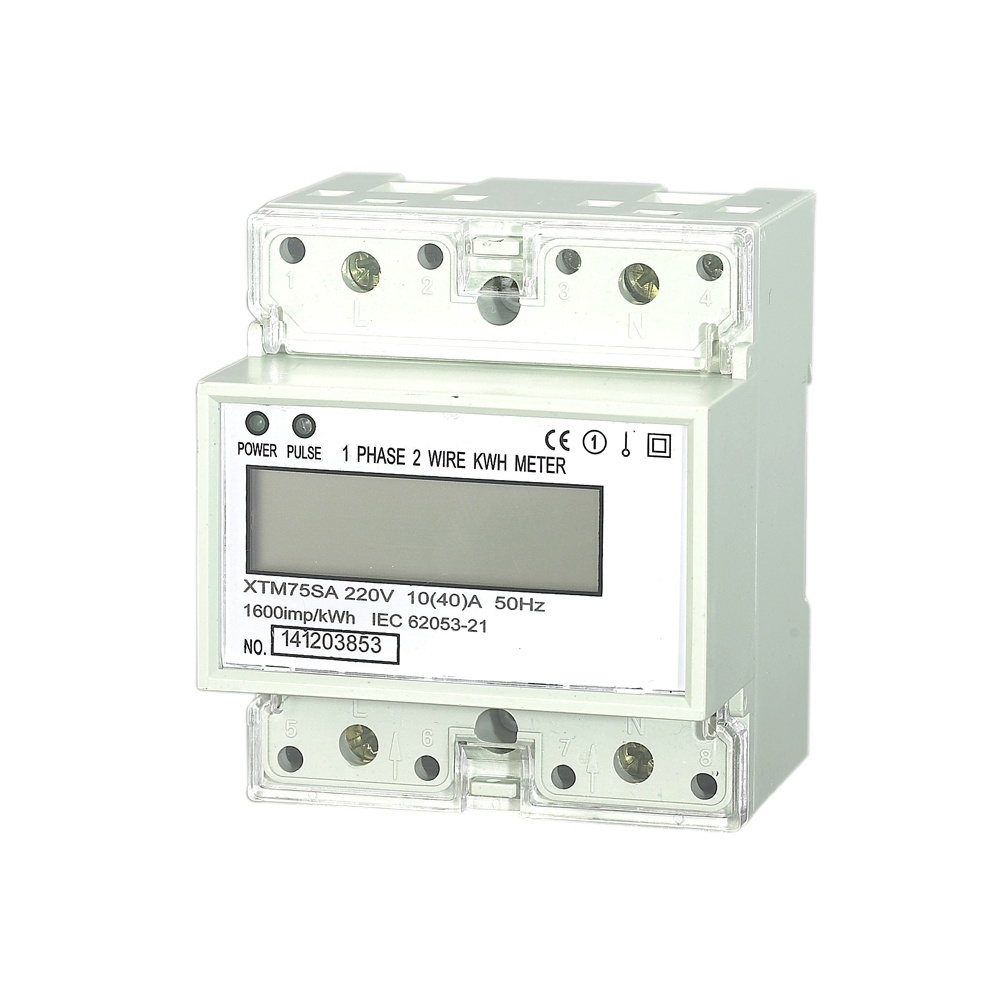 DD100CFR однофазный двухпроводной DIN-рейка RS485 мультитарифный измеритель энергии цифровой измеритель