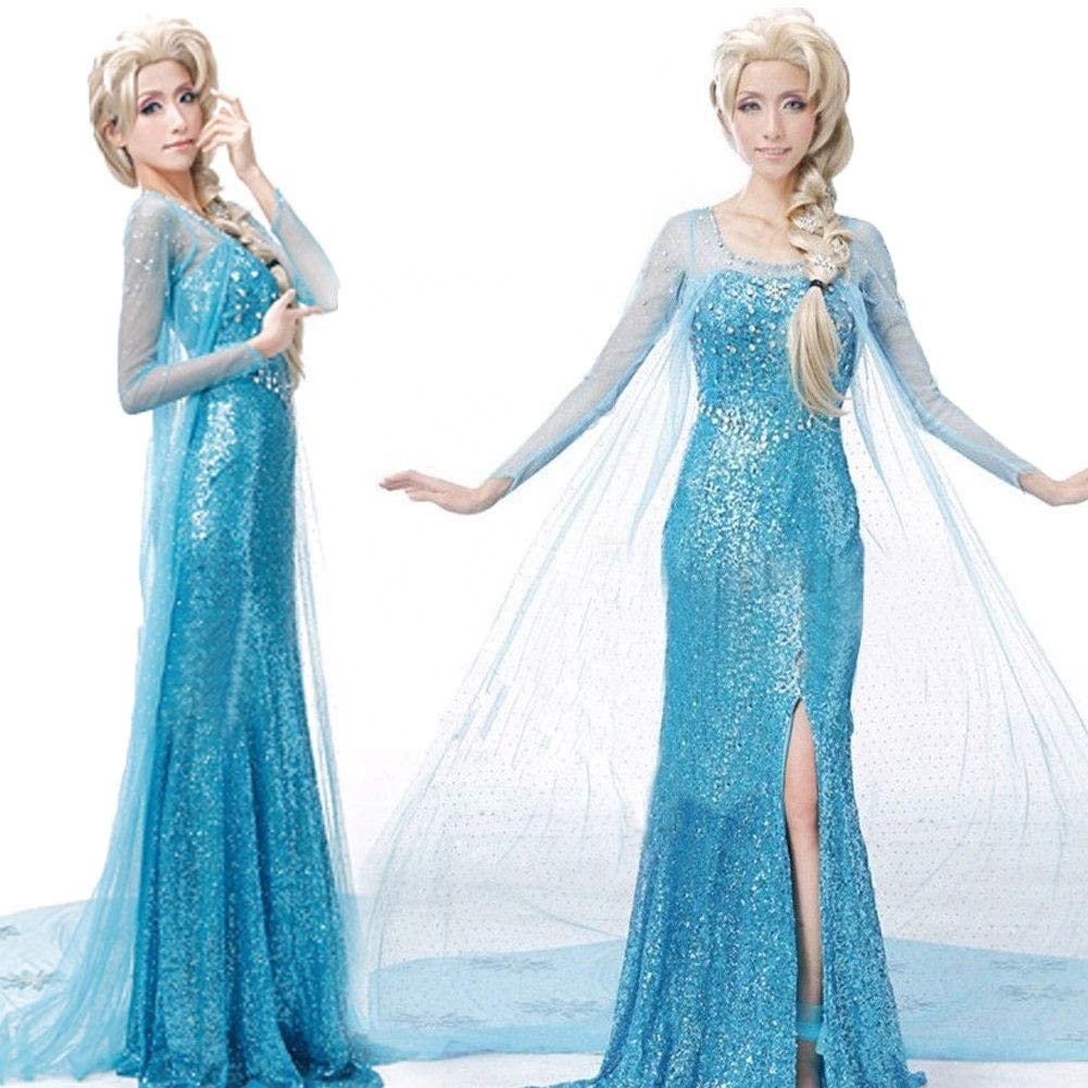 MANNI Princess Dress Women Girls Fancy Party Dress Up Halloween Cosplay Costume Elsa Dress