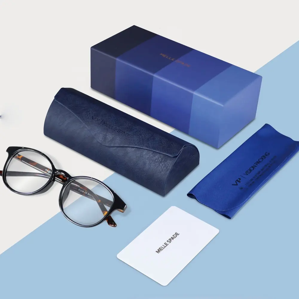 Luxury Unique Branded Eyewear Packaging Leather Optical Sunglasses Box Eyeglass Eye Glasses Case Set With Logo