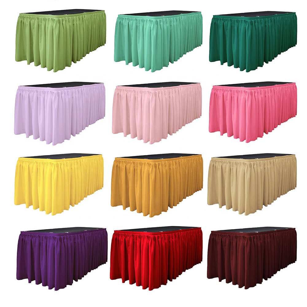 Wholesale Multi Colors Custom Table Skirt Table Cloth Skirts Wedding Table Skirts