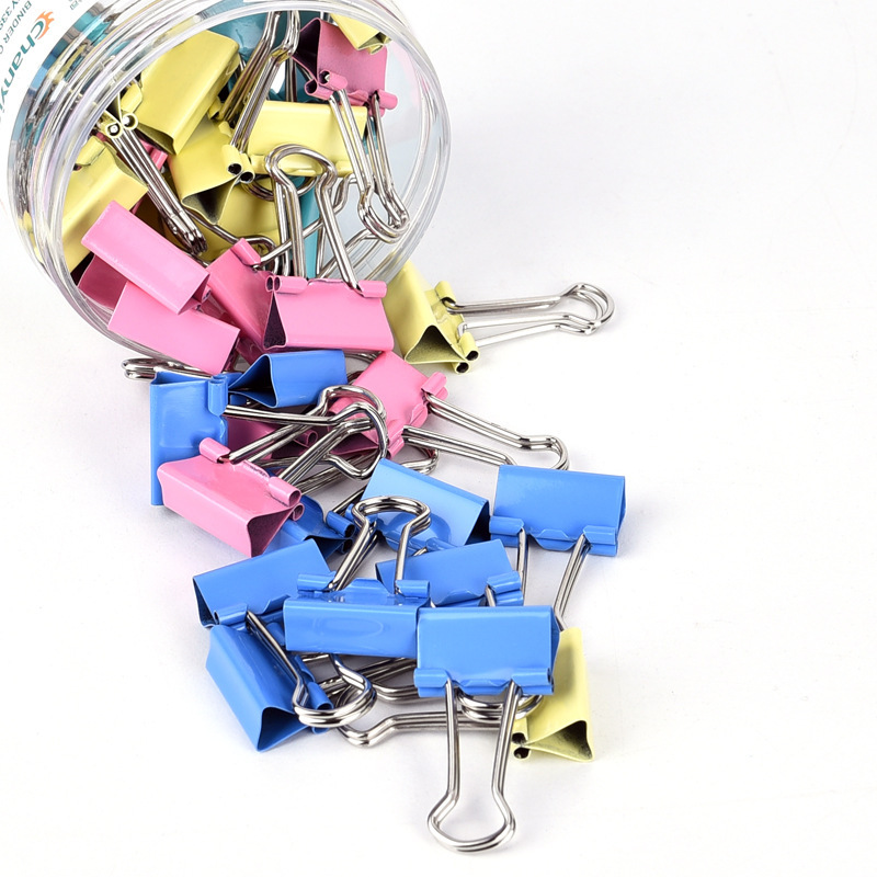 40pcs Binder Clips 19mm Paper Clamps and Metal Paper Binder Clip, Black Binding Paperwork Clamp
