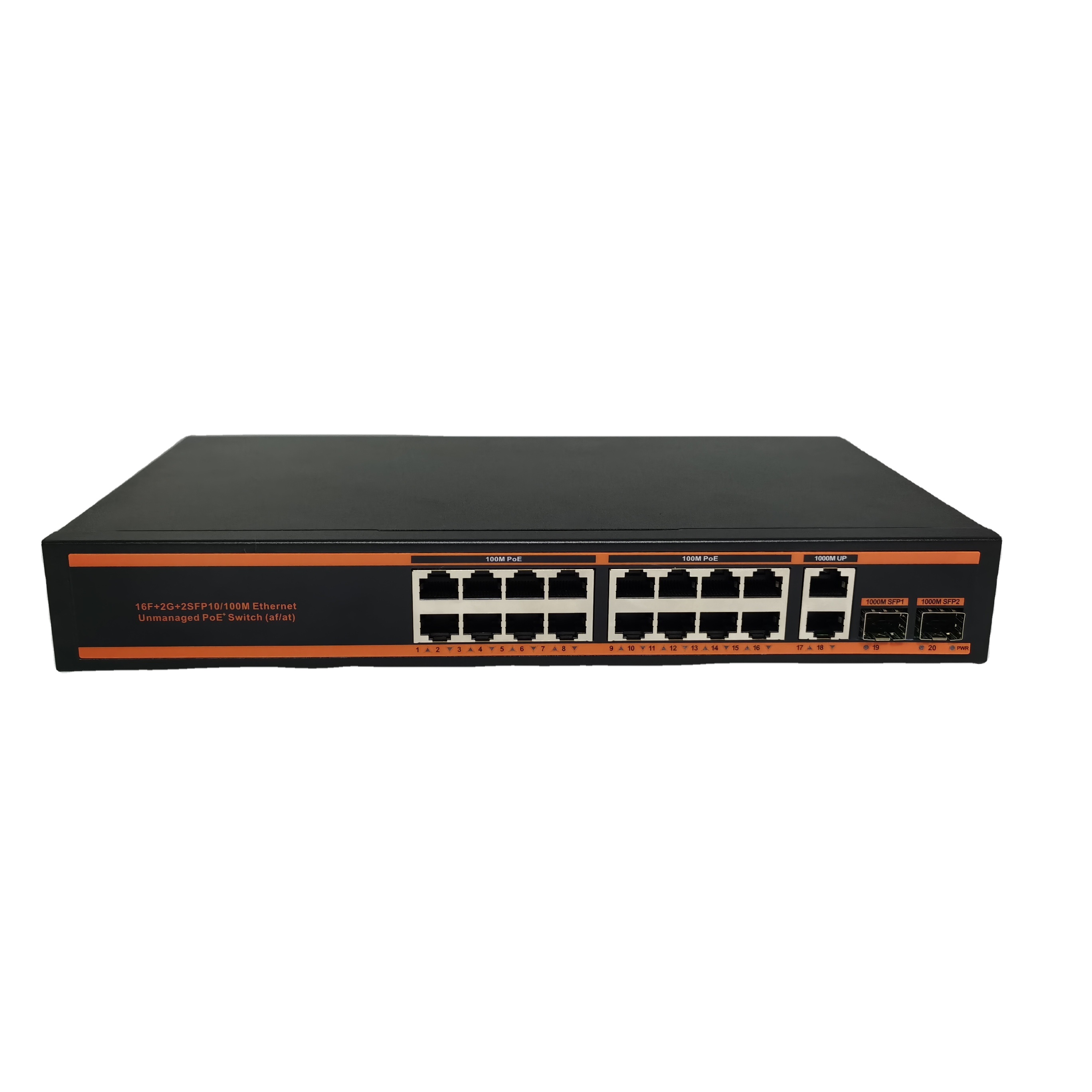 Оптовая продажа с фабрики, 20-порт сетевой коммутатор питания через Ethernet 16 портов PoE 100 м с 2*1000 Uplink 2Gigabit Ethernet SFP Ethernet переключатель