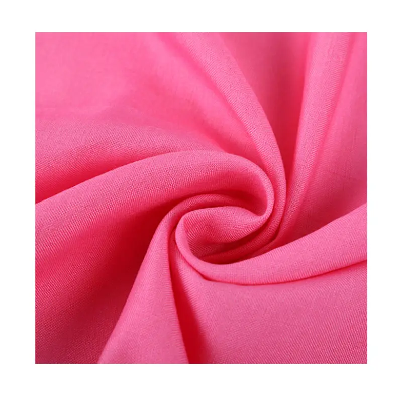 2021 Wholesale 55%Linen 45%Viscose Fabric For Dress Custom Product High Quality Rayon/Linen Blend Plain Dyed Fabric For Clothes