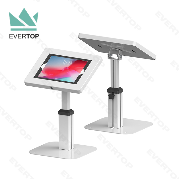 LST06-C металлическое телескопическое Анти-кражи столешница для iPad Tablet POS стенде, ламинированная столешница для iPad Tablet пос демонстрационный стенд с ключом