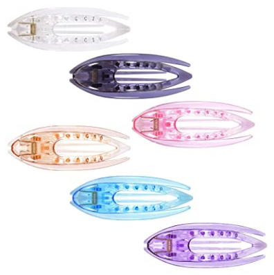 KANEKALON Strong Grip Comfortable Hold Girls Ladies Beauty Accessory Pin Teeth Clamp, Large Transparent Multicolor CH0015