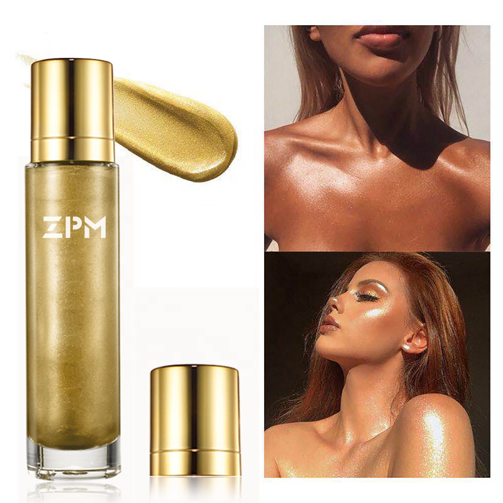 ZPM OEM/ODM Private Label Professional Glitter Glow Oil Bronzing Tanning Lotion Highlighter Shimmering Dry Oil