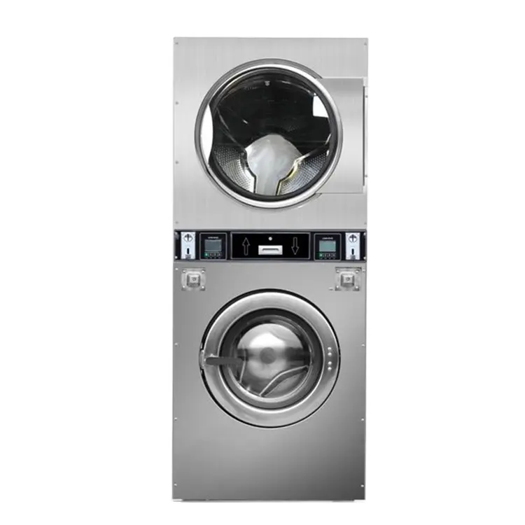 Coin Operated Washer and Dryer Machine One Stop Solution Commercial Laundry Machinery 12kg