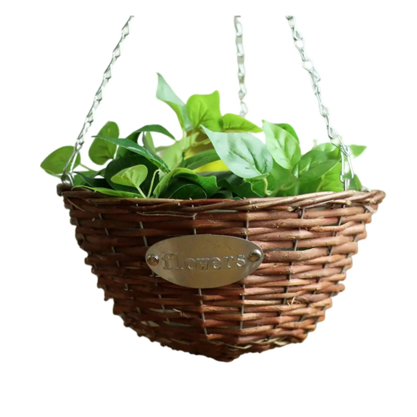 Large Hanging Planter Natural Wicker Hanging Flower Baskets with Waterproof Plastic Liner for Home Outdoor Garden Decor