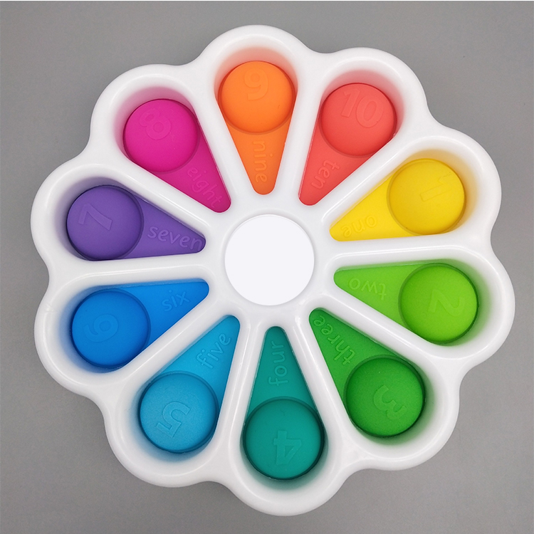 Simple Fidget Toys Digital Color Stress Relief Anti-Anxiety Sensory Fidget Push Poppers for Kids