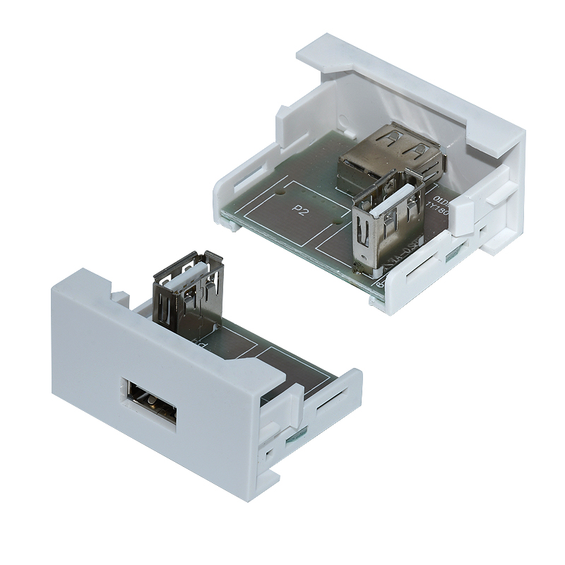 USB к USB 2.0A Модульный адаптер XJY-DMT-USB2.0-AF/AF-9 медиа разъем 22.5x45мм