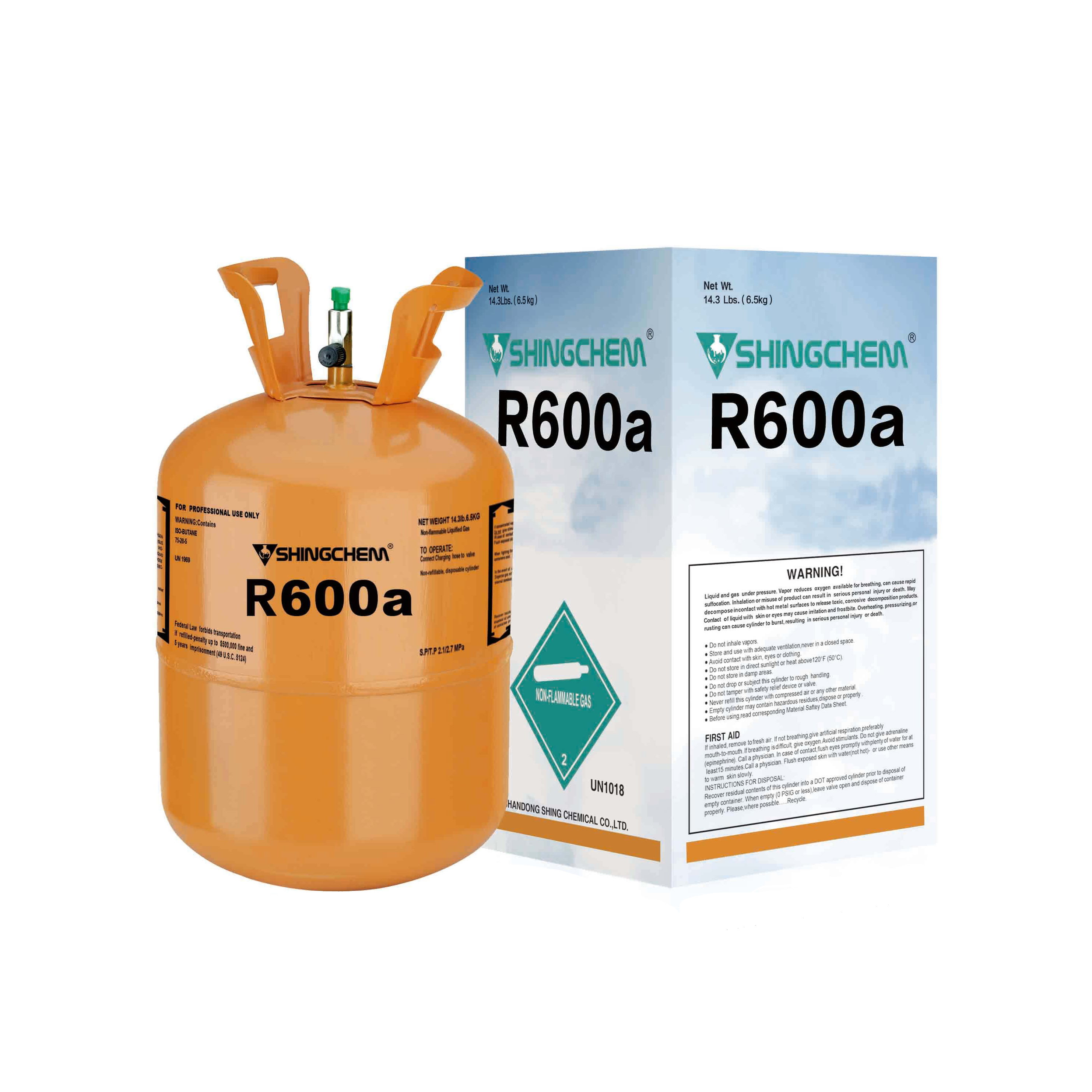 Горячая продажа r600a хладагент газ r600a r600 по дешевой цене