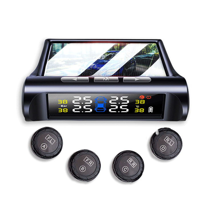 Solar Car External Tire Pressure Monitoring System Digital Tire Gauge TPMS