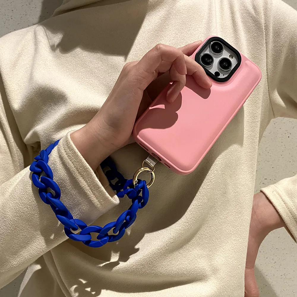 Acrylic Chain For Phone Holder Custom Logo Charm Phone Case Fashion Holder Acrylic Crossbody Portable Chain  cell phone lanyard