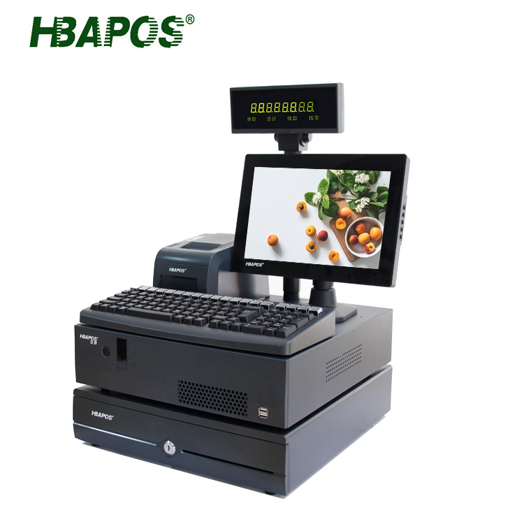 Низкая цена 13,3 ''pos системы все в одном pos машина кассовый аппарат для розничного магазина/супермаркета