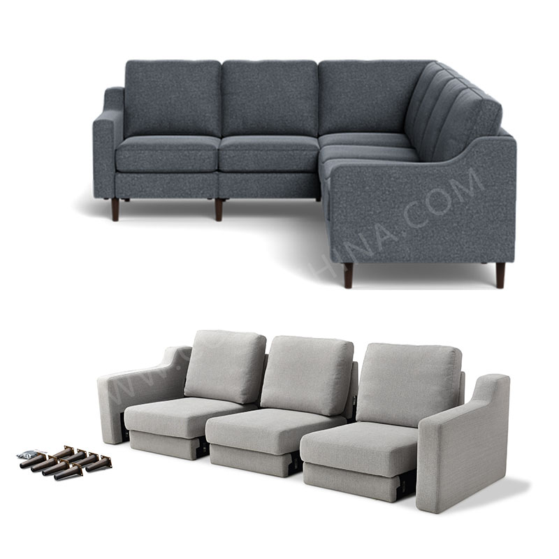 KD Modern Fabric Small Corner Sofa Set Living Room Sectional Modular Couch Furniture For Home