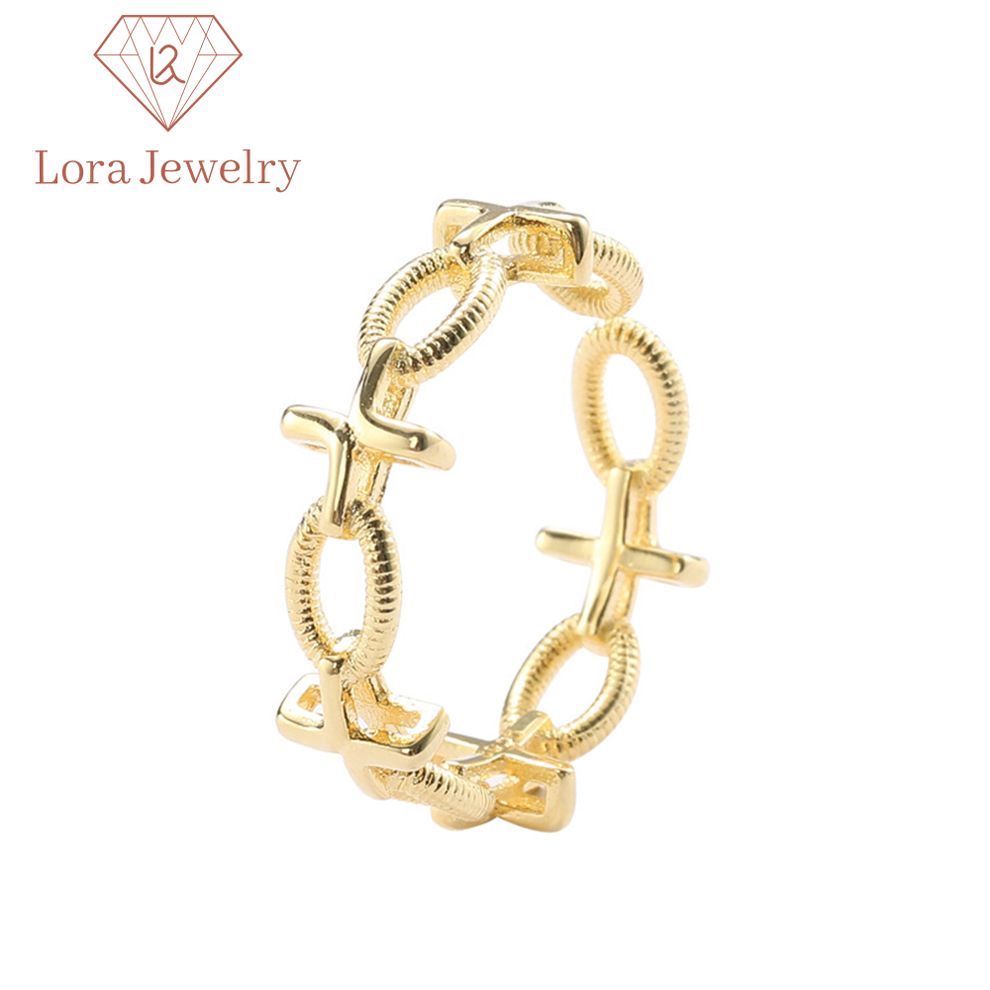 2021 Women's Banquet Jewelry Gold Plated Heart Shaped Opening Ring Simple Hollow Heart Finger Ring