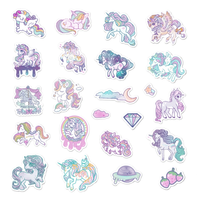 Wholesale Cartoon Unicorn vinyl sticker for kids Customizable Cute Cartoon sticker
