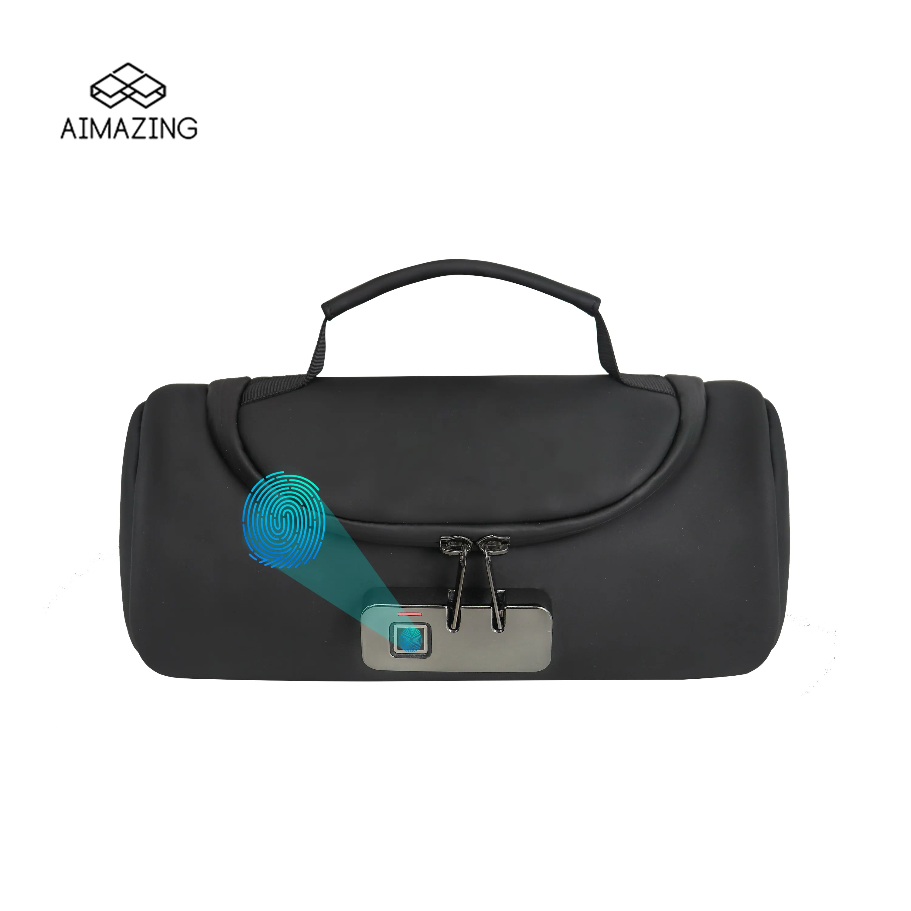 Safety Luggage Lock Fingerprint Lock Usb Charge Fingerprint Lock Carbon Smell-Proof Duffle Travel Bag For Herb