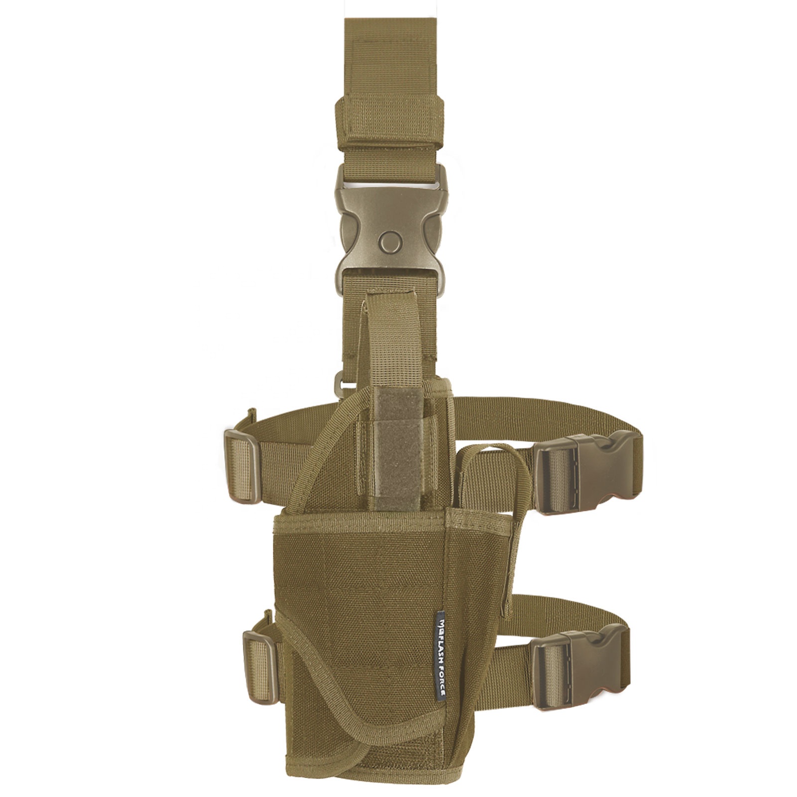 KMS Customized Comfortable Combat Pistol Equipment Carry With Side Accessory Mounting Pouches Gun Holster