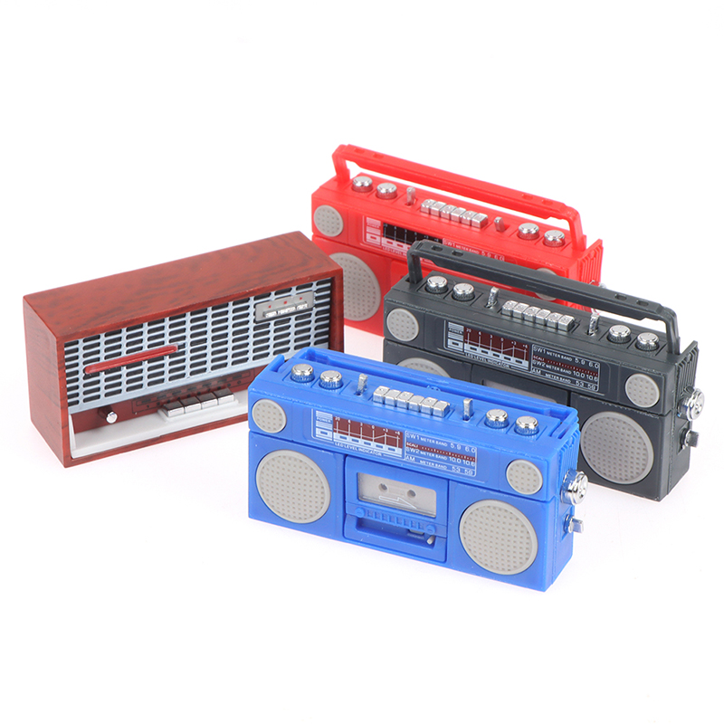 1:12 Dollhouse Miniature Radio Model Recorder Player Toy Doll Furniture Accessories For Doll House Decor