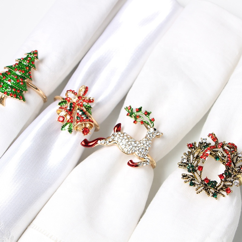 Новогодняя серия Yulu wreath, кольцо для салфеток с колокольчиками на рождественскую елку