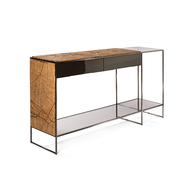 Luxury living room special marble with glass top console table